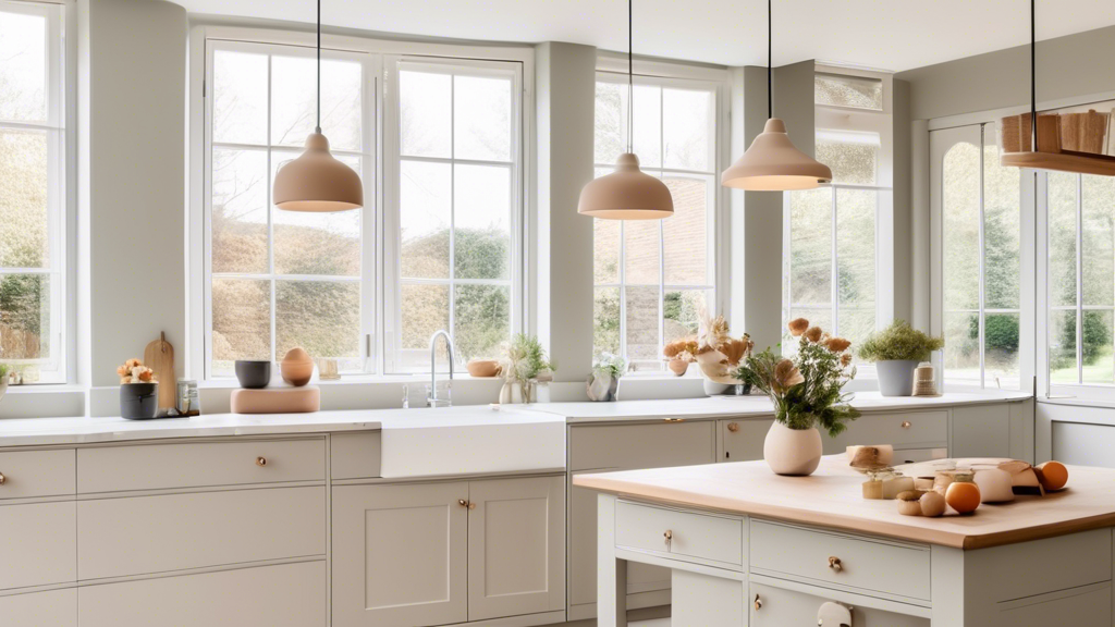 A stylish, modern kitchen with Devol cabinetry featuring clean lines, premium materials, and a soft color palette. The space is bright and inviting, with a